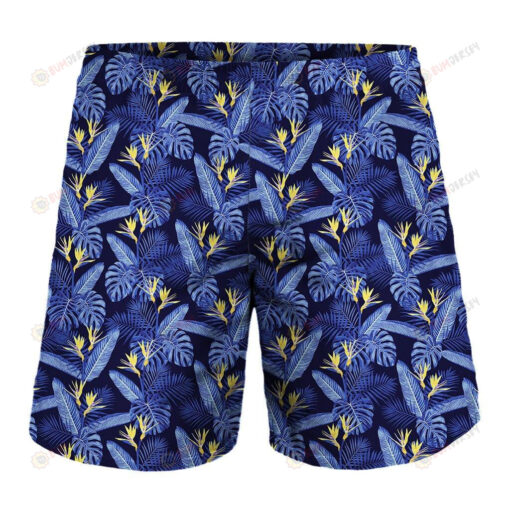 Blue Hawaiian Tropical Pattern Print Men'S Shorts - Print Shorts
