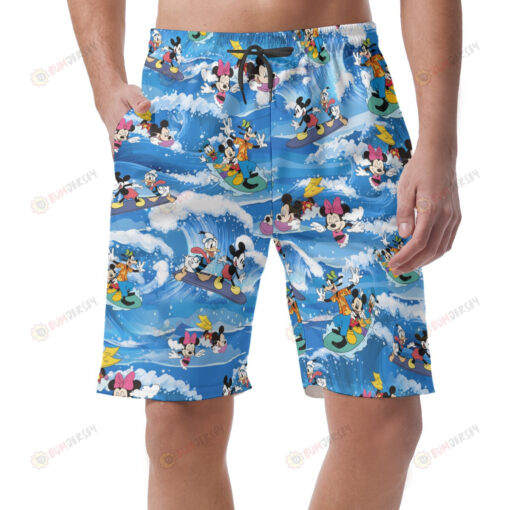 Blue Mickey Mouse And Friends Beach Hawaiian Shorts Summer Shorts Men Shorts - Print Shorts