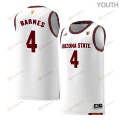 Bo Barnes 4 Arizona State Sun Devils Retro Basketball Youth Jersey - White