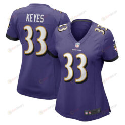 BoPete Keyes 33 Baltimore Ravens Women's Home Game Player Jersey - Purple