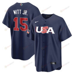 Bobby Witt Jr. 15 USA Baseball 2023 World Baseball Classic Jersey - Navy