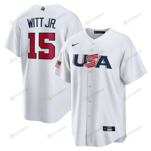 Bobby Witt Jr. 15 USA Baseball 2023 World Baseball Classic Jersey - White