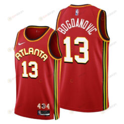 Bogdan Bogdanovic 13 Atlanta Hawks 2022-23 Icon Edition Red Jersey - Men Jersey