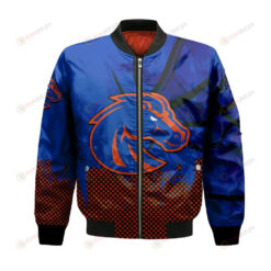 Boise State Broncos Bomber Jacket 3D Printed Basketball Net Grunge Pattern
