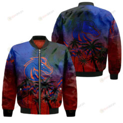 Boise State Broncos Bomber Jacket 3D Printed Coconut Tree Tropical Grunge