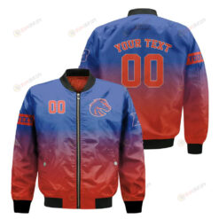 Boise State Broncos Fadded Bomber Jacket 3D Printed