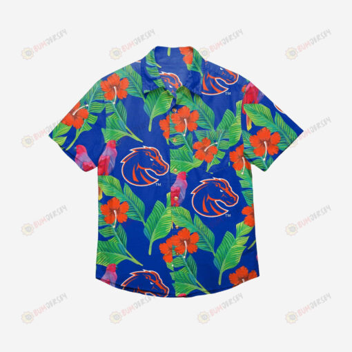 Boise State Broncos Floral Button Up Hawaiian Shirt