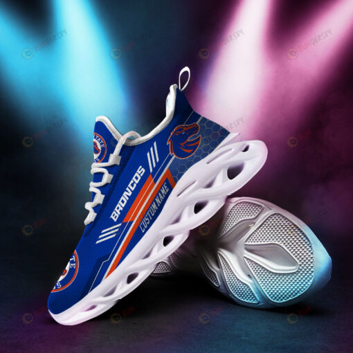 Boise State Broncos Logo Beehive Pattern Custom Name 3D Max Soul Sneaker Shoes