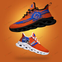 Boise State Broncos Logo Helmet And Splatter Pattern 3D Max Soul Sneaker Shoes