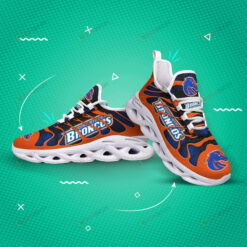 Boise State Broncos Logo Hole Pattern 3D Max Soul Sneaker Shoes In Orange