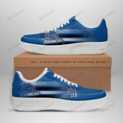 Boise State Broncos Logo Stripe Pattern Air Force 1 Printed In Blue