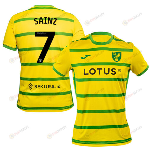 Borja Sainz 7 Norwich City 2023/24 Home Men Jersey - Yellow