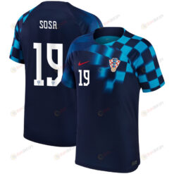 Borna Sosa 19 Croatia National Team 2022-23 Away Men Jersey