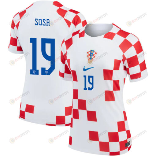 Borna Sosa 19 Croatia National Team 2022-23 Qatar World Cup Home Women Jersey