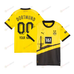 Borussia Dortmund 2023/24 Custom 00 Home Men Jersey - Black/Yellow