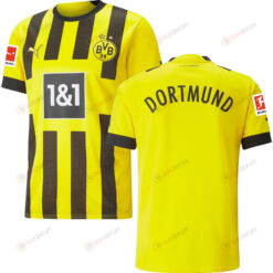 Borussia Dortmund Bundesliga Patch Men 2022/23 Home Player Jersey - Yellow