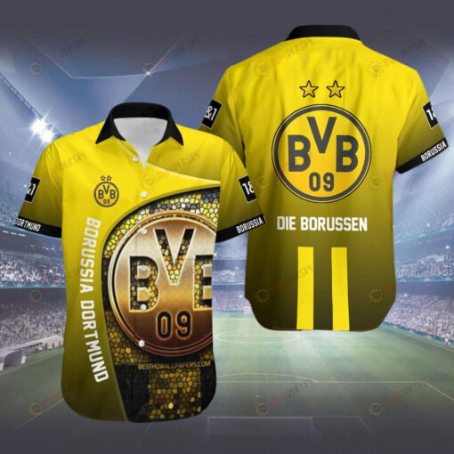 Borussia Dortmund Die Borussen Short Sleeve Curved Hawaiian Shirt