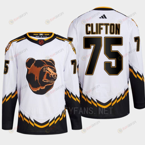 Boston Bruins 2022 Reverse Retro 2.0 Connor Clifton 75 White Primegreen Jersey Men's