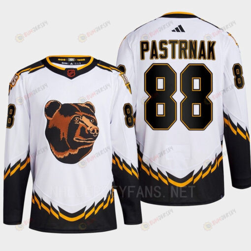 Boston Bruins 2022 Reverse Retro 2.0 David Pastrnak 88 White Primegreen Jersey Men's