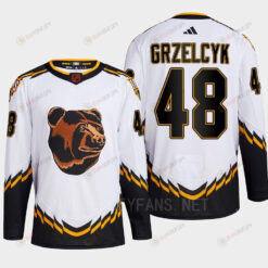 Boston Bruins 2022 Reverse Retro 2.0 Matt Grzelcyk 48 White Primegreen Jersey Men's