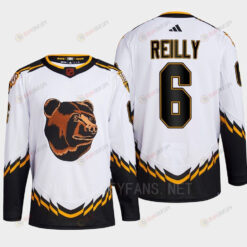 Boston Bruins 2022 Reverse Retro 2.0 Mike Reilly 6 White Primegreen Jersey Men's