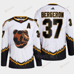 Boston Bruins 2022 Reverse Retro 2.0 Patrice Bergeron 37 White Primegreen Jersey Men's