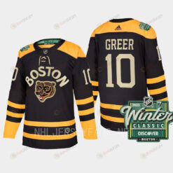 Boston Bruins A.J. Greer 10 2023 Winter Classic Black Jersey