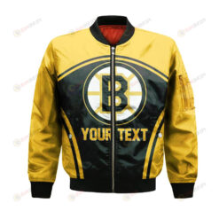 Boston Bruins Bomber Jacket 3D Printed Custom Text And Number Curve Style Sport