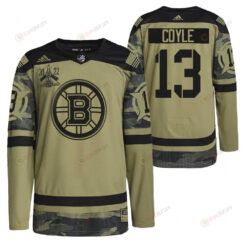 Boston Bruins Charlie Coyle 2022 Military Appreciation Night Camo 13 Jersey Primegreen Jersey