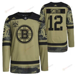 Boston Bruins Craig Smith 2022 Military Appreciation Night Camo 12 Jersey Primegreen Jersey