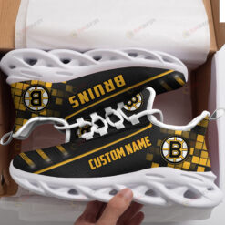 Boston Bruins Custom Name Logo Pattern 3D Max Soul Sneaker Shoes