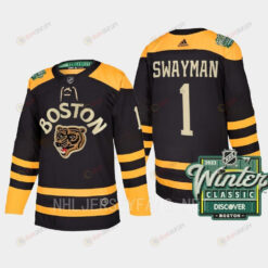 Boston Bruins Jeremy Swayman 1 2023 Winter Classic Black Jersey