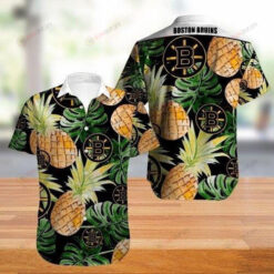 Boston Bruins Pineapple Short Sleeve Curved Hawaiian Shirt