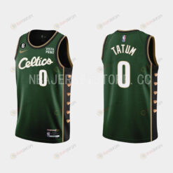 Boston Celtics 0 Jayson Tatum 2022-23 City Edition Green Men Jersey