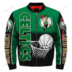Boston Celtics 3D Full Print Pattern Bomber Jacket - Green