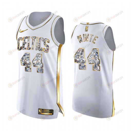 Boston Celtics Derrick White 44 White Diamond Edition Jersey 2022 Playoffs