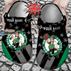 Boston Celtics Star Flag Breaking Wall Custom Name Crocband Clog Comfortable Water Shoes - AOP Clog