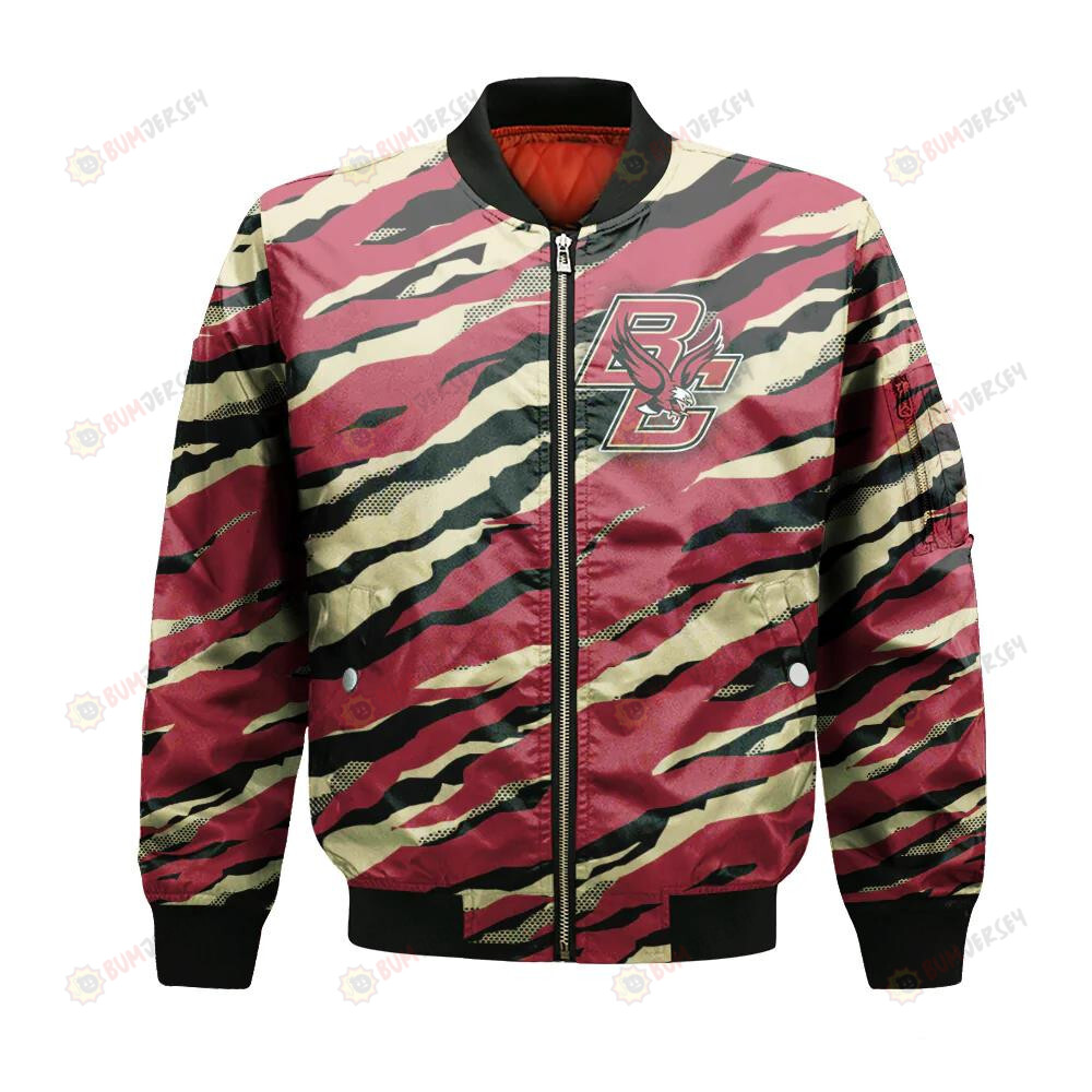 Boston College Eagles Bomber Jacket 3D Printed Sport Style Team Logo Pattern