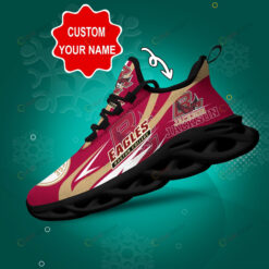 Boston College Eagles Logo Shadow Pattern Custom Name 3D Max Soul Sneaker Shoes