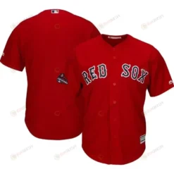 Boston Red Sox 2018 World Series Champions Team Logo Jersey - Scarlet