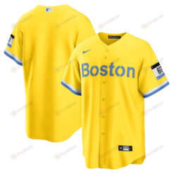 Boston Red Sox City Connect Men Jersey - Gold/Light Blue