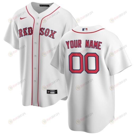 Boston Red Sox Home Custom Men Jersey - White