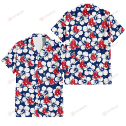 Boston Red Sox Modern White Hibiscus Navy Background 3D Hawaiian Shirt
