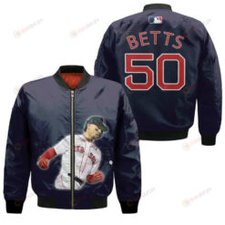 Boston Red Sox Mookie Betts 50 Best Legends Baseball Team Black For Red Sox Fans Bomber Jacket 3D Printed
