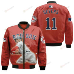 Boston Red Sox Rafael Devers 11 Legend Player Red For Red Sox Fans Bomber Jacket 3D Printed