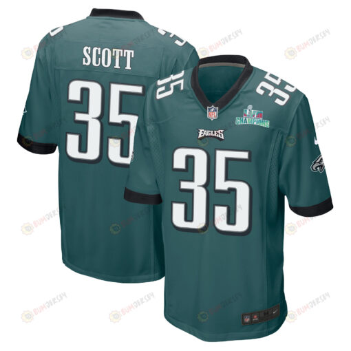 Boston Scott 35 Philadelphia Eagles Super Bowl LVII Champions Men's Jersey - Midnight Green