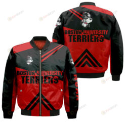 Boston University Terriers Basketball Bomber Jacket 3D Printed - Stripes Cross Shoulders