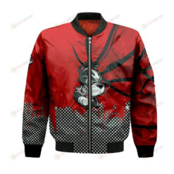 Boston University Terriers Bomber Jacket 3D Printed Basketball Net Grunge Pattern