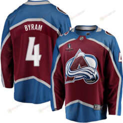 Bowen Byram 4 Colorado Avalanche Stanley Cup 2023 Playoffs Patch Home Breakaway Men Jersey - Burgundy