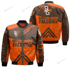 Bowling Green Falcons Football Bomber Jacket 3D Printed - Stripes Cross Shoulders